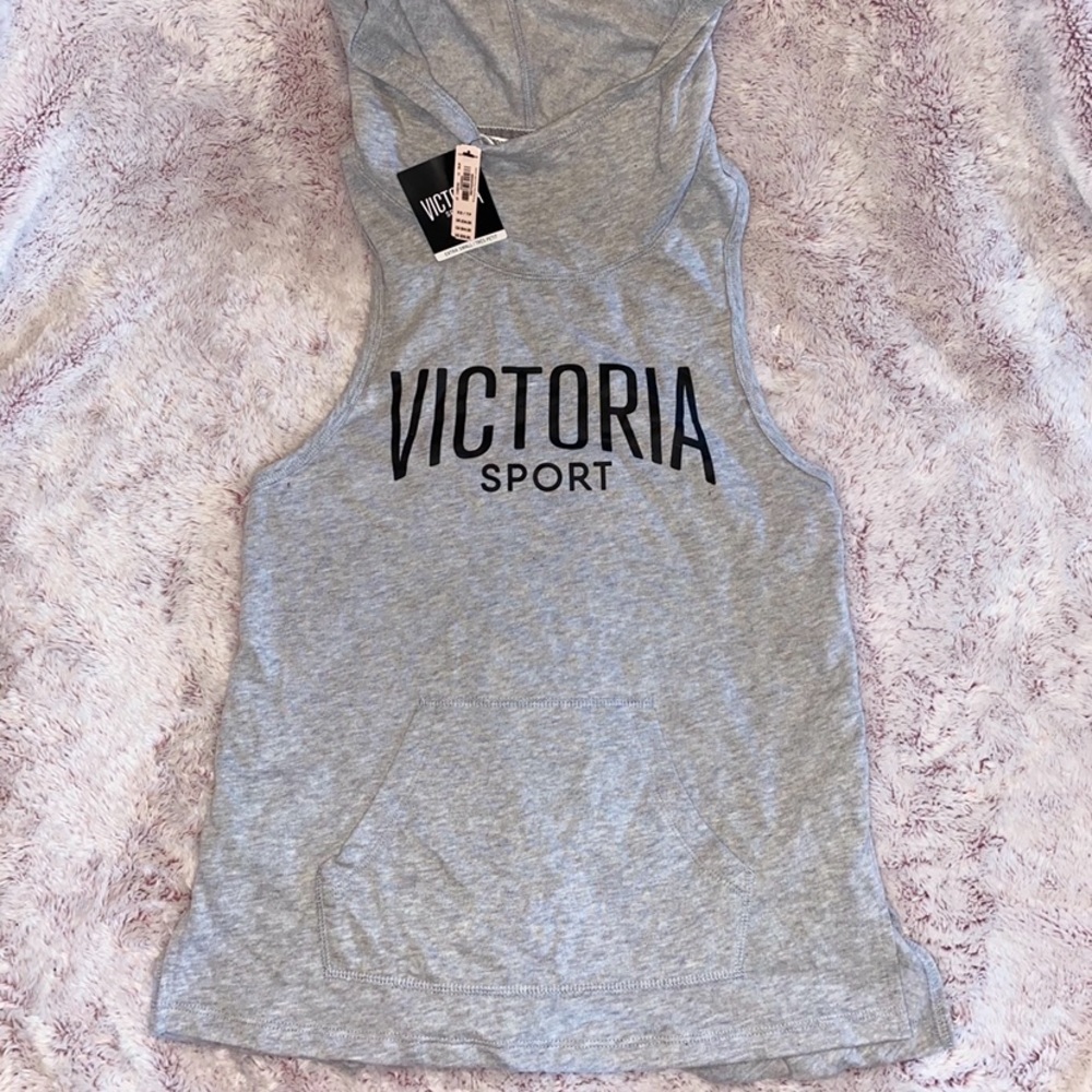 Victoria’s Secret Sport XS Gray Sleeveless Hoodie